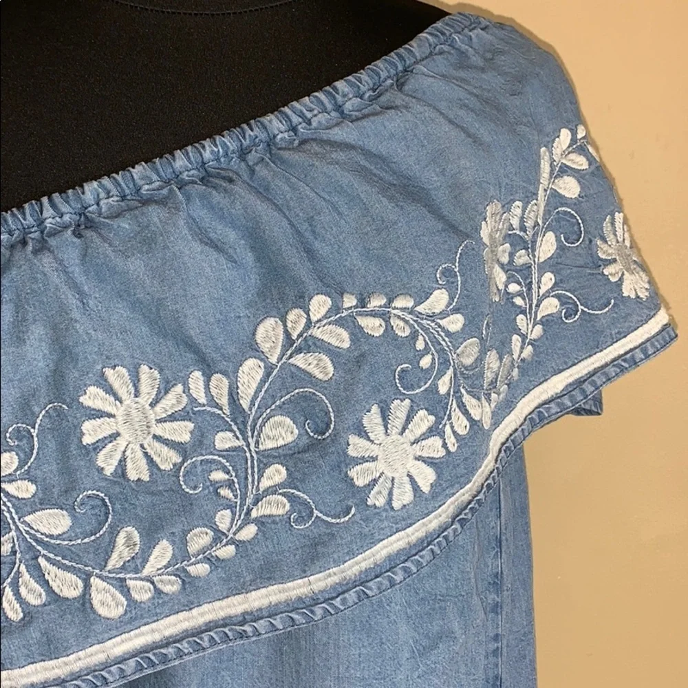 Rebecca Minkoff Embroidered One Shoulder Dress